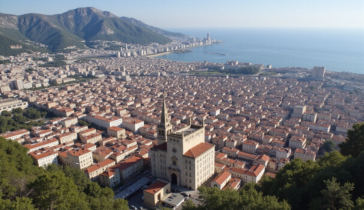 Vista aerea della città di Palermo con la posizione di SiciliaPuraTonixMall evidenziata