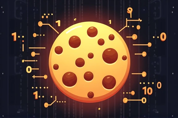 Illustrazione di un biscotto digitale che rappresenta un cookie su internet
