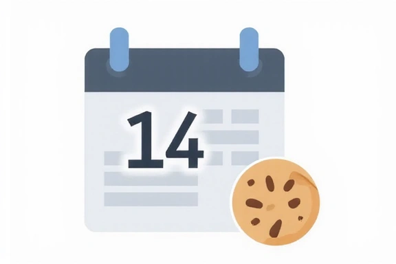 Illustrazione di un calendario con un cookie evidenziato, simbolo di aggiornamenti della policy.