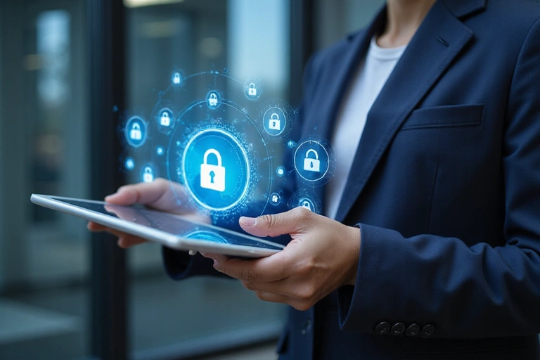 Persona che naviga su un tablet e fa acquisti online